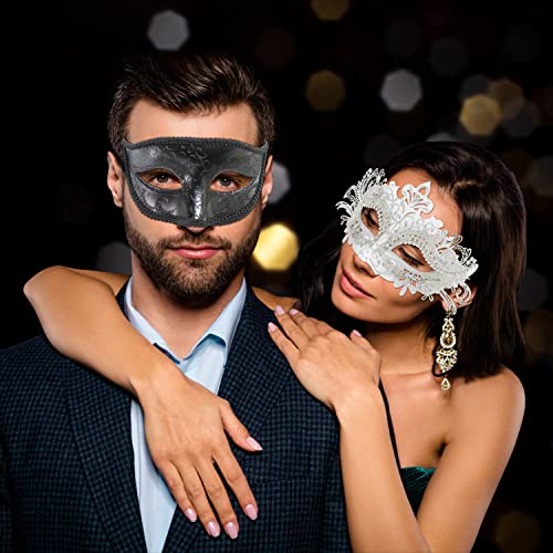Coddsmz Couple Masquerade Mask Set Venetian Party Mardi Gras Halloween Costume Fancy Dress Mask for Women Men - Image 3
