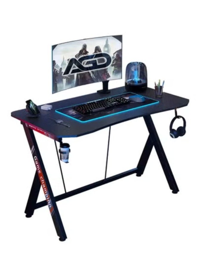 AGD Gaming Desk 120cm Home Computer Desk Office Desk with Carbon Fiber Top (Black)  - Image 2