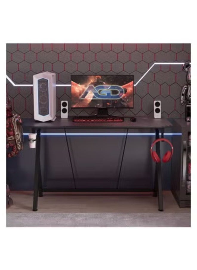 AGD Gaming Desk 120cm Home Computer Desk Office Desk with Carbon Fiber Top (Black)  - Image 3