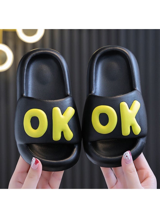 Letter-style Eva Children's Slippers, Cartoon Cute Non-slip Bath Slippers For Home And Outdoor Use, Suitable For Boys And Girls, Baby Sandals