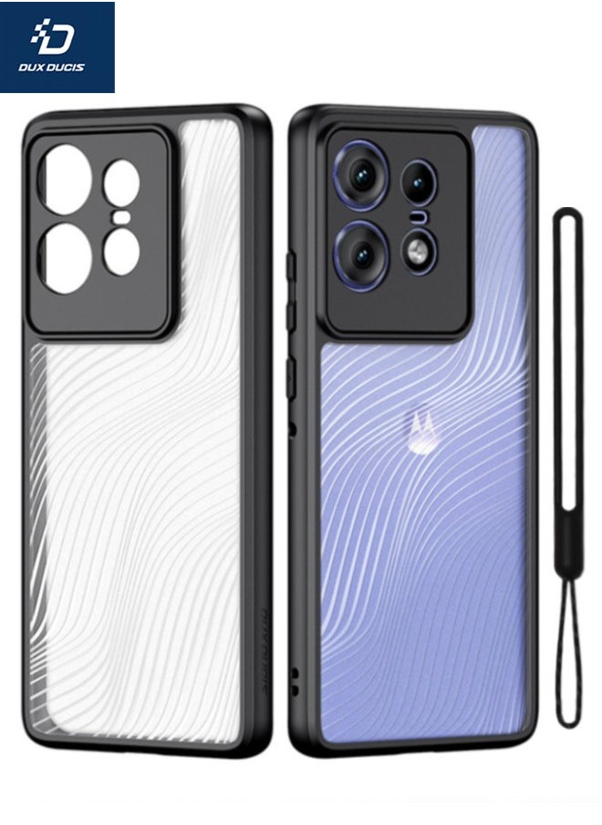 DUX DUCIS - Motorola Edge 50 Pro Case with Lanyard, Military Grade Anti-Drop Slim Shockproof Frosted Back Cover, [Frosted Feel][SGS Dropproof Certification][Streamline Texture] Case for Motorola Edge 50 Pro 5G - Image 1