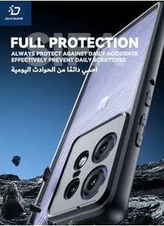 دوكس دوتشيز حافظة Motorola Edge 50 Pro مع حبل قصير، غطاء خلفي نحيف مضاد للسقوط ومقاوم للصدمات من الدرجة العسكرية، [ملمس متجمد] [شهادة SGS مقاومة للسقوط] [ملمس انسيابي] حافظة لهاتف Motorola Edge 50 Pro 5G  - Image 3