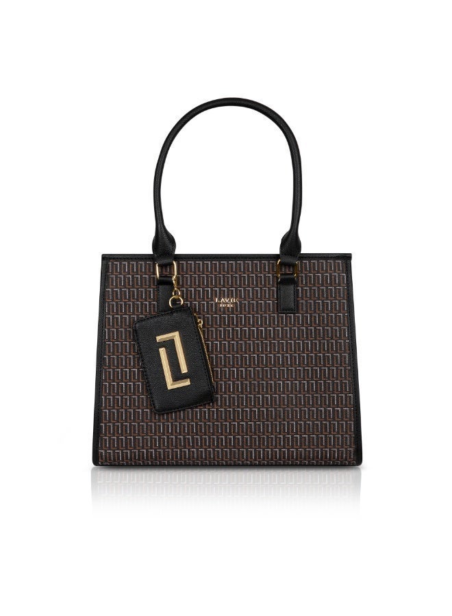 لافي حقيبة يد نسائية فاخرة كبيرة مون كواد  أسود - Image 1