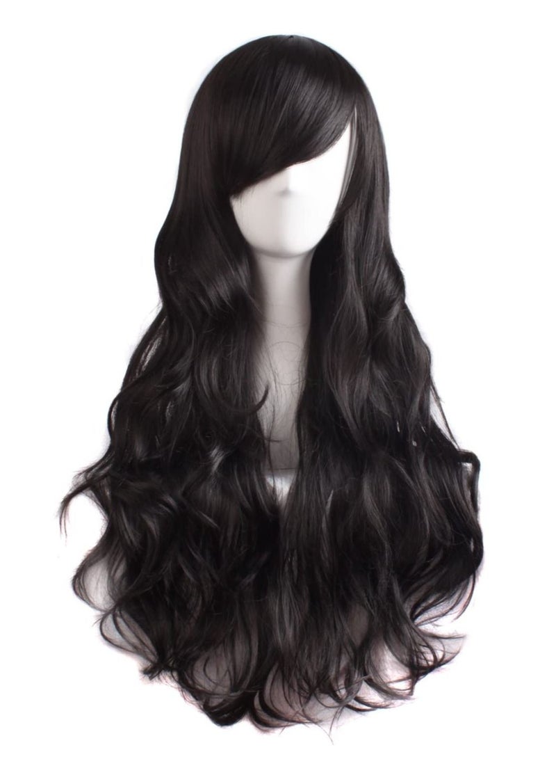إستيل باروكة شعر نسائية طويلة مجعد ساحرة باللون الأسود - Image 1