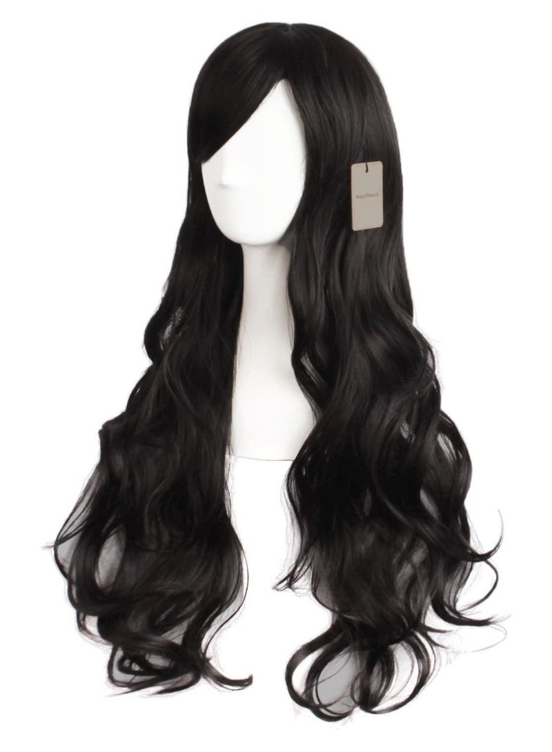 إستيل باروكة شعر نسائية طويلة مجعد ساحرة باللون الأسود - Image 3