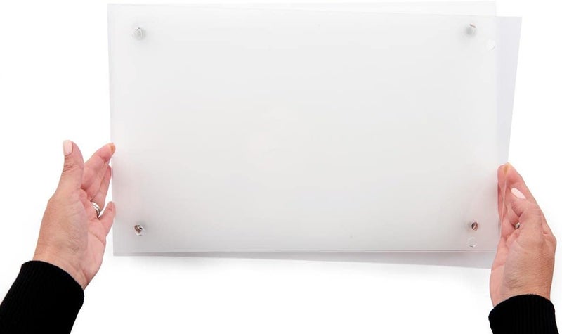 Displays2go إطار أكريليك Displays2go 11 × 17  لافتات الغرف مع دعامات من الفولاذ المقاوم للصدأ للإشارات التوجيهية  EDSIGN1117 - Image 3