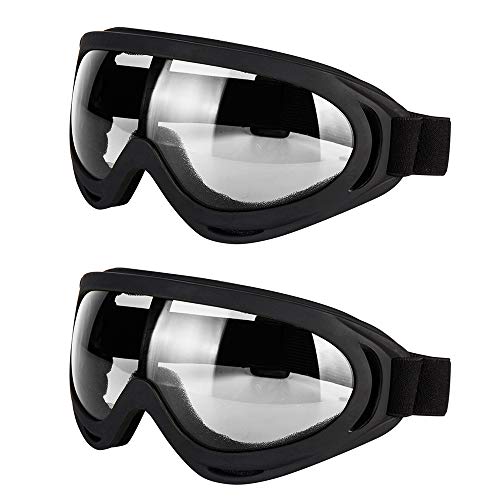 LJDJ Motorcycle Goggles Glasses Set of 2 Dirt Bike ATV Motocross AntiUV Adjustable Riding Offroad Protective Combat Tactical Military Goggles for Men Women Kids Youth Adult - Image 1