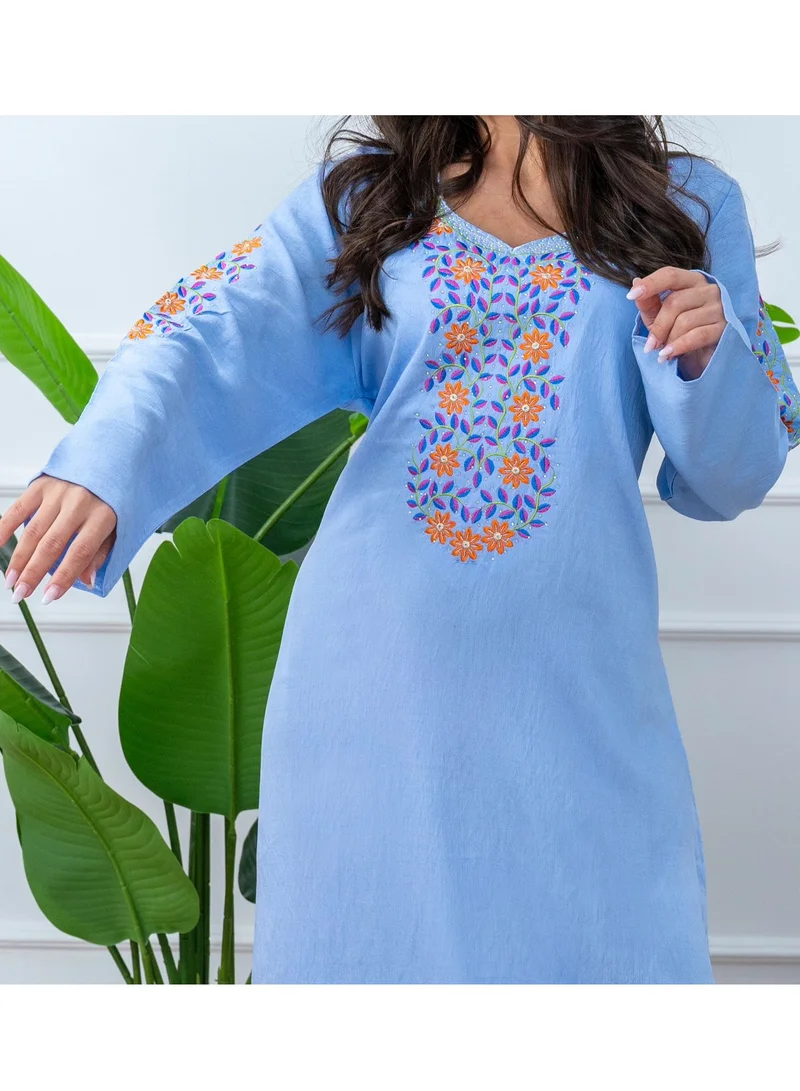 AL BENT AL SHARQIEH sky blue mukhawar  , arabian woman dress for Women | Best Price UAE