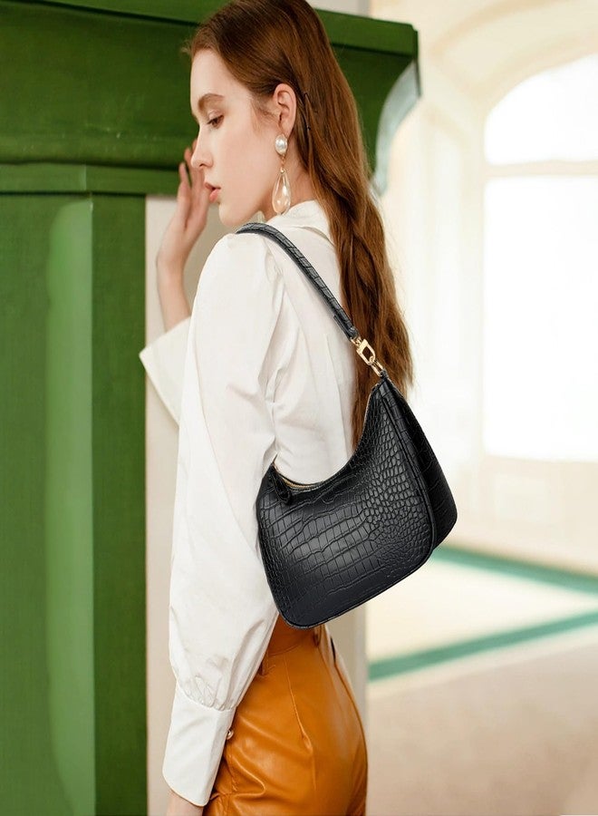 KKXIU Shoulder Bag for Women Cute Hobo Purses and Handbags Retro Clutch Underarm Purse, Eblack - Image 2