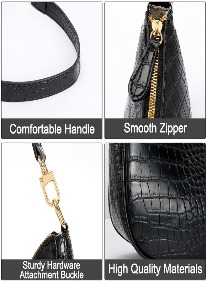 KKXIU Shoulder Bag for Women Cute Hobo Purses and Handbags Retro Clutch Underarm Purse, Eblack - Image 5