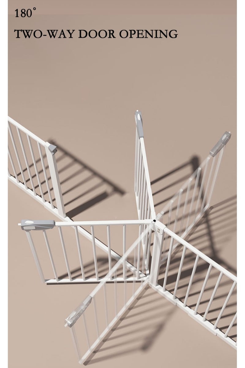 كينجمازي بوابة أمان للأطفال تغلق تلقائيًا بدون حفر، أقصى عرض 143 سم، بما في ذلك رف تمديد 10 + 20 + 30 سم لسياج الحيوانات الأليفة والأبواب والسلالم (78-143 سم) - Image 2