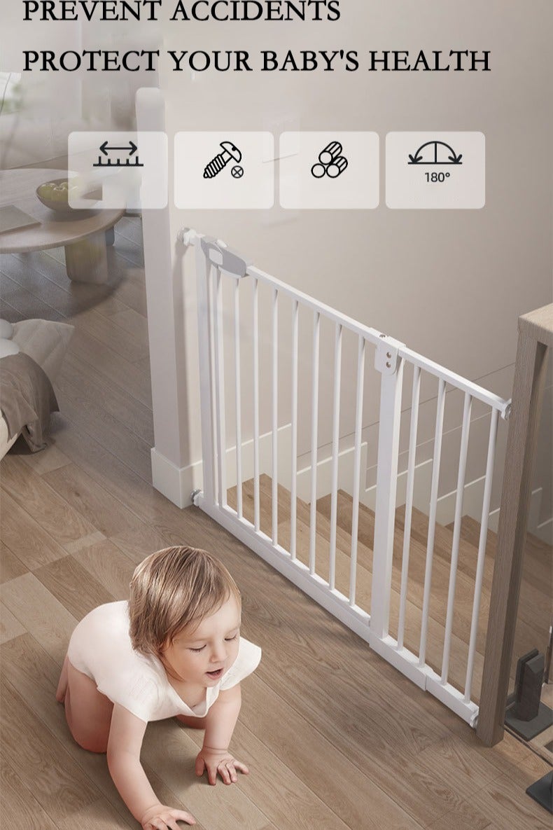كينجمازي بوابة أمان للأطفال تغلق تلقائيًا بدون حفر، أقصى عرض 143 سم، بما في ذلك رف تمديد 10 + 20 + 30 سم لسياج الحيوانات الأليفة والأبواب والسلالم (78-143 سم) - Image 4