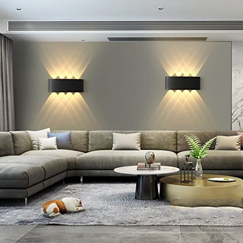 Groeien Pack of 2 Modern Wall Lamp 8W Indoor Up Down Wall Light Light Hallway Wall Sconce for Bedroom Corridor Living Room Stairs Warm White 2 - Image 2