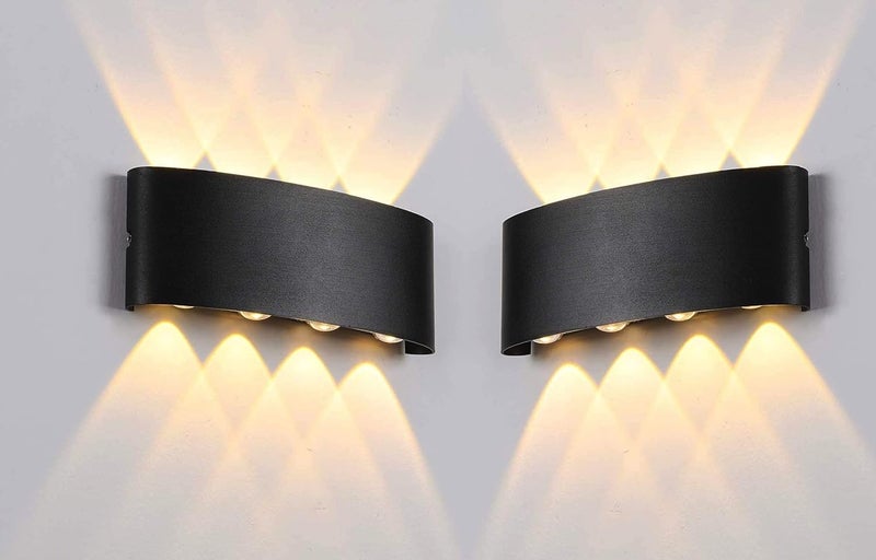 Groeien Pack of 2 Modern Wall Lamp 8W Indoor Up Down Wall Light Light Hallway Wall Sconce for Bedroom Corridor Living Room Stairs Warm White 2 - Image 1