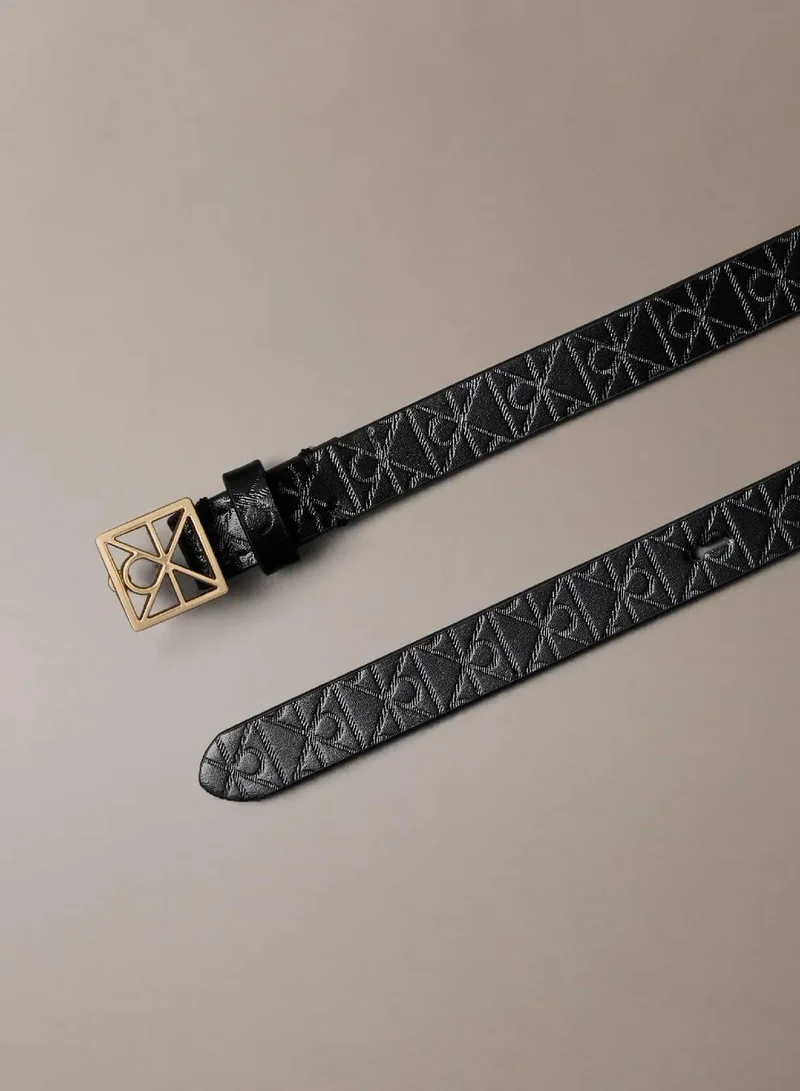 Calvin Klein Full Grain Leather Skinny Logo Belt