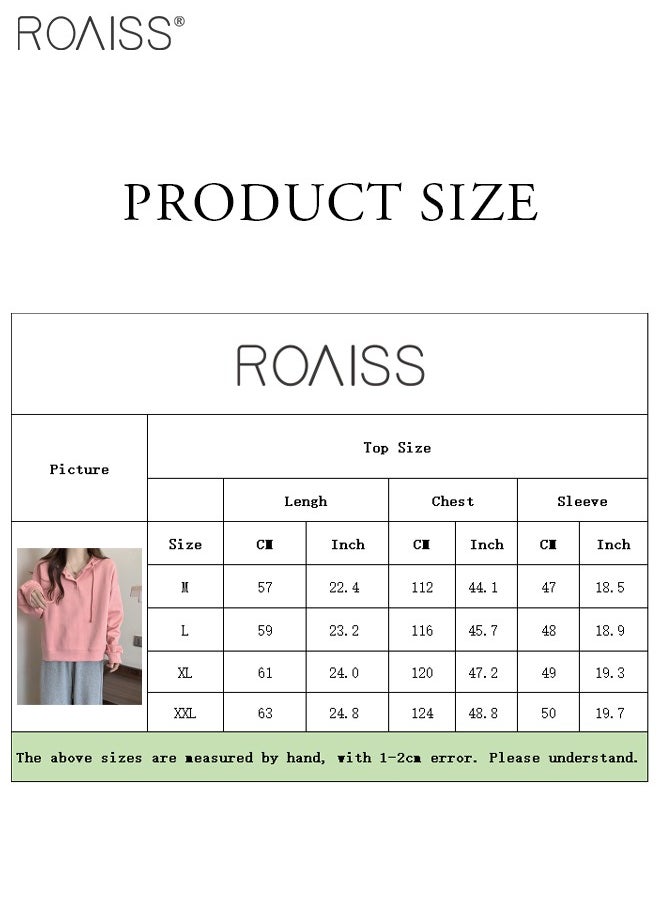 Casual Loose Hoodie Women'S Daily Commuting Outdoor Versatile Sports Top Adjustable Drawstring Pullover