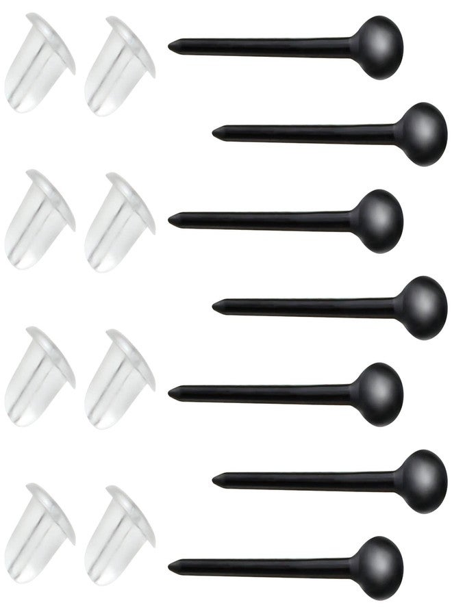 KMEOSCH Black Plastic Earrings for Sports, KMEOSCH 400Pcs 18g 3mm 4mm Non-Metal Fully Plastic Post Earrings with Soft Rubber Earring Backs in 2 Organizer Boxes for Men/Women - Image 1