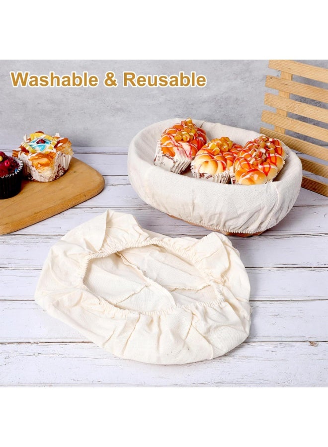 AirYoung 6 Pack 9.8 inch Banneton Proofing Basket Set, Sourdough Bread Proofing Basket Baking Dough Bowl with Cloth Liner*4 for Home Bakers (Oval+ Round)(25cm) - Image 2