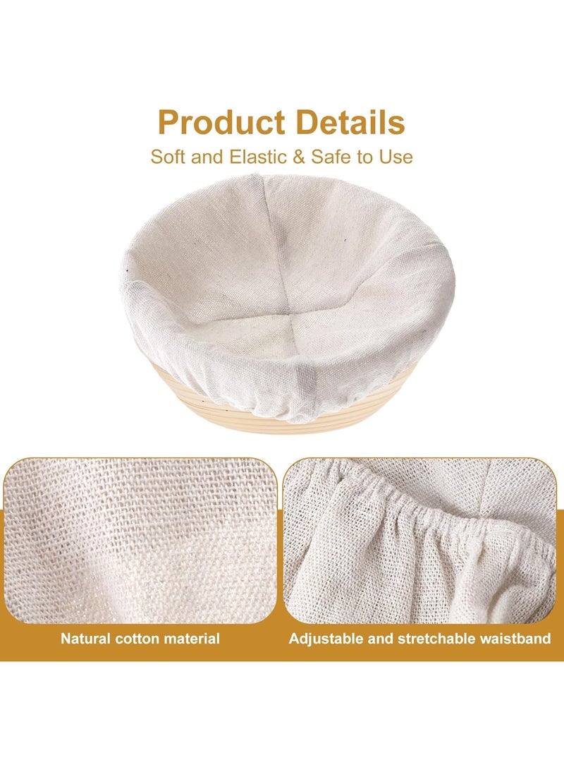 AirYoung 6 Pack 9.8 inch Banneton Proofing Basket Set, Sourdough Bread Proofing Basket Baking Dough Bowl with Cloth Liner*4 for Home Bakers (Oval+ Round)(25cm) - Image 3