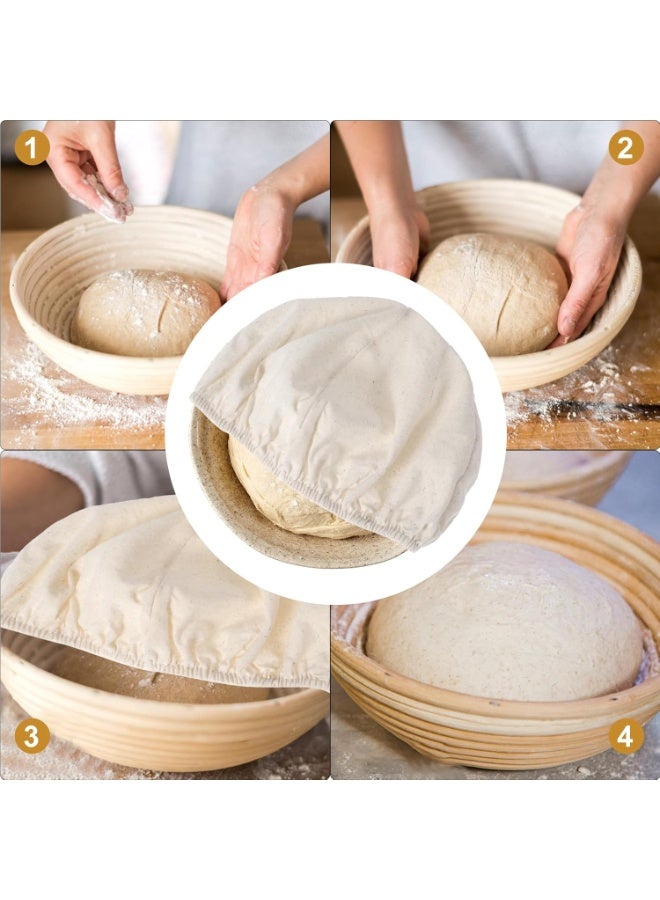 AirYoung 6 Pack 9.8 inch Banneton Proofing Basket Set, Sourdough Bread Proofing Basket Baking Dough Bowl with Cloth Liner*4 for Home Bakers (Oval+ Round)(25cm) - Image 4