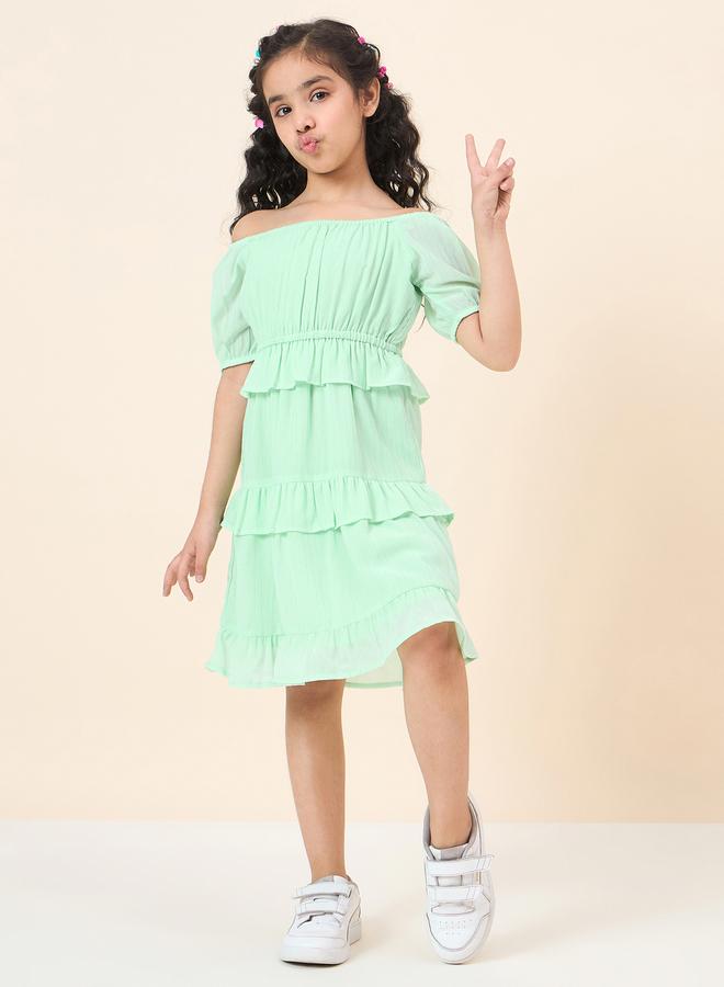 Stylo Bug Girls A-Line Tiered Knee-Length Dress - Image 2