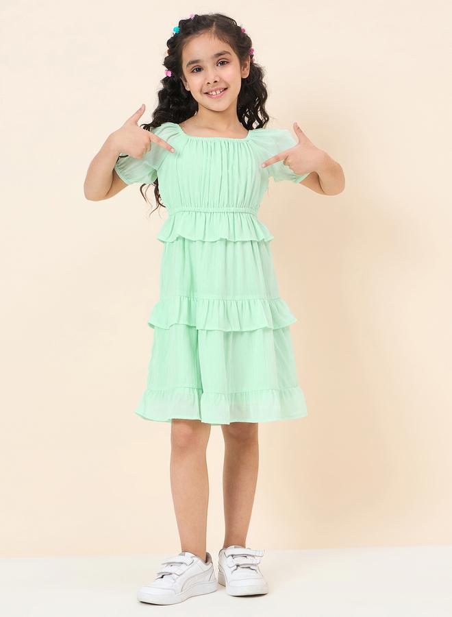 Stylo Bug Girls A-Line Tiered Knee-Length Dress - Image 1