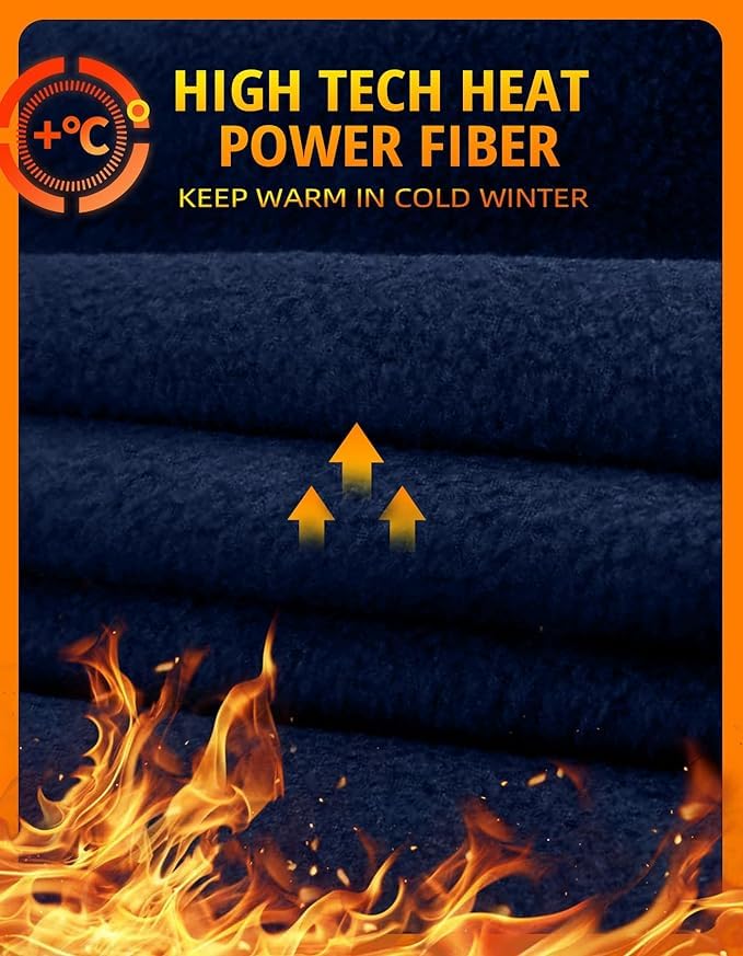 Klassik | Since 1993 | Women/Girls Comfort Fleece Footed Fur Leggings (Without Socks) | Winter Wear Extra Warm, Woolen High Waisted Lined Thigh Highs | Slim Fit Pyjamas, Navy Blue-3XL - Image 2