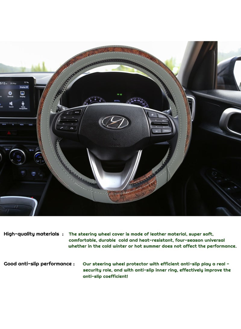 3XR Car Steering Cover Good Grip Dual Tone Steering Wheel Cover Decoration For Universal Cars 3XR-H3144 - Image 5