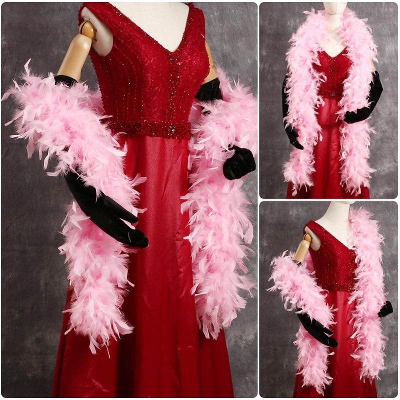 THARAHT Pink Chandelle Turkey Feather Boa 2Yard 38g for DIY Craft Home Dancing Wedding Party Halloween Costume Decoration Feather Boa - Image 4