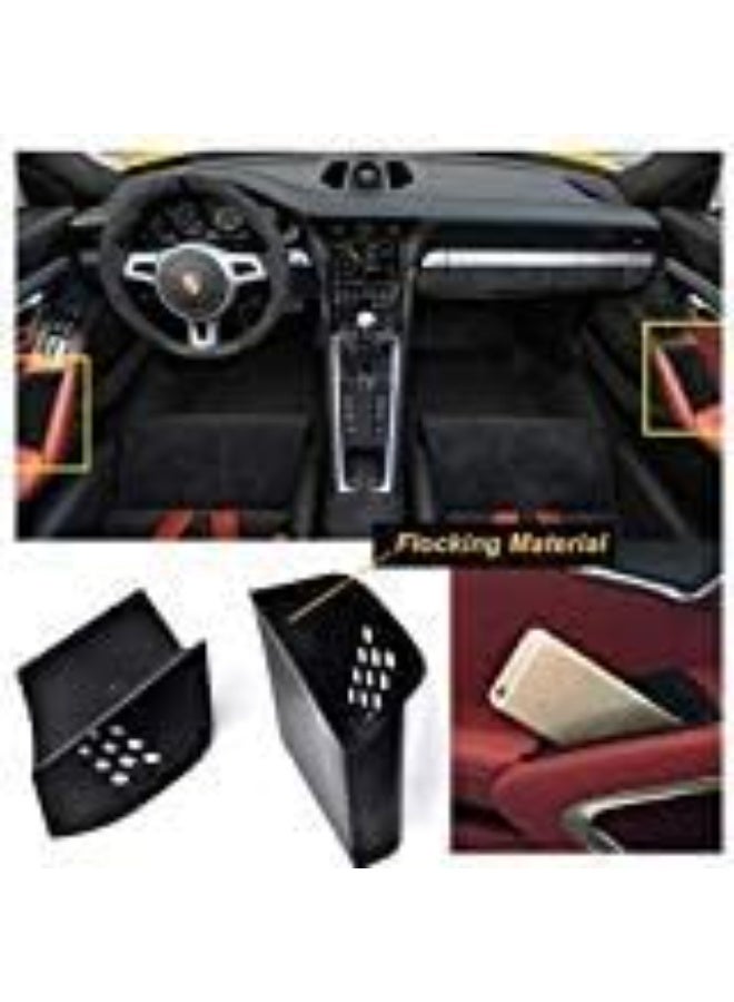x xotic tech Door Armrest Storage Box Organizer Compatible with Porsche 911 2013-2019 & Boxster Cayman 2014-2018 Inner Front Side Pallets Container Cover Kit Handle Pocket Phone Container, Black 2pcs