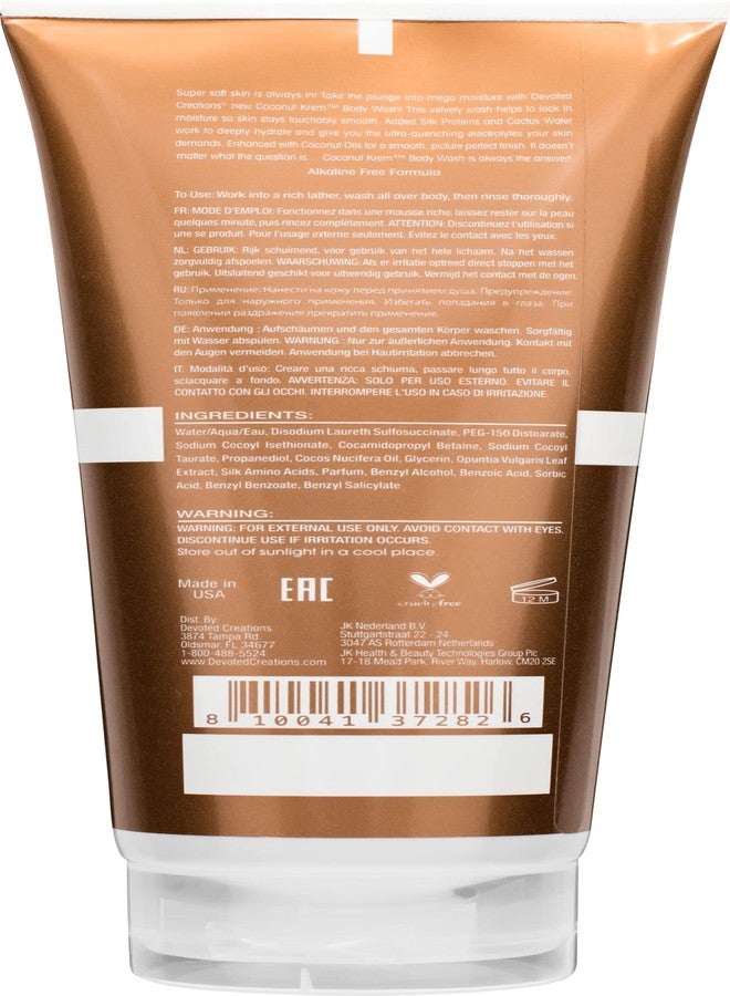 Devoted Creations Coconut Krem Body Wash - Coconut Infused Mega Moisturizing Body Wash with Silk Proteins and Cactus Water for Ultra Rich Hydration - 8 oz. - Image 2