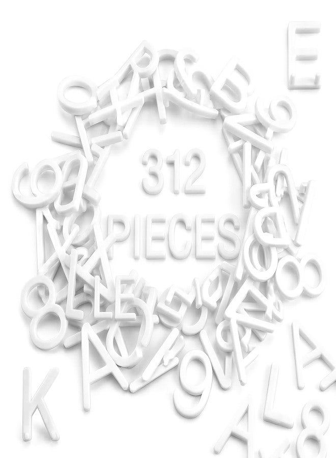 C CRYSTAL LEMON 1 Inch Plastic Letter Board Letters, 312 PCS White Replacement Letters and Numbers, Compatible with 1-Inch Letter Grooves for Felt and Directory Boards, Letters Only - Image 1