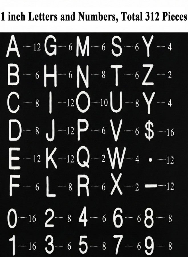 C CRYSTAL LEMON 1 Inch Plastic Letter Board Letters, 312 PCS White Replacement Letters and Numbers, Compatible with 1-Inch Letter Grooves for Felt and Directory Boards, Letters Only - Image 5
