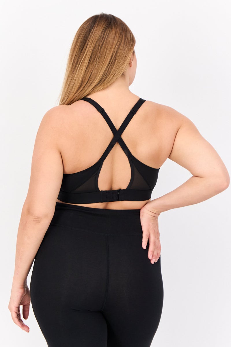 Adidas Women Padded Brand Logo Sports Bra, Black - Image 2