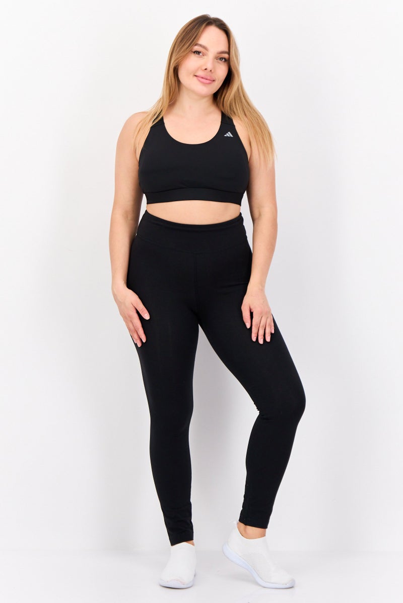 Adidas Women Padded Brand Logo Sports Bra, Black - Image 4