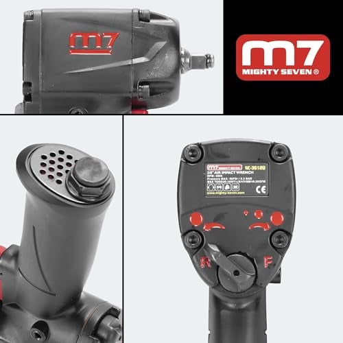 M7 NC-3612Q 3/8-inch Drive Quiet Mini Aluminum Air Impact Wrench, High Torque Wrench, Automotive Tool for Professional and Industrial Use, Lightweight Air Tool for Confined Spaces - Image 3