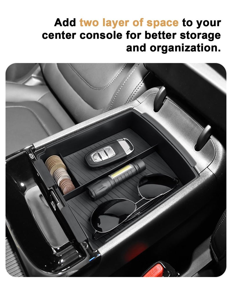 ECOZEN Double-Layer Center Console Organizer For 2025-2026 Hyundai Tucson(Limited)/2025-2026 Tucson Hybrid/Tucson Plug-in Hybrid Armrest Organizer - ONLY Fit 2025-2026 Tucson With Electronic Shift - Image 4
