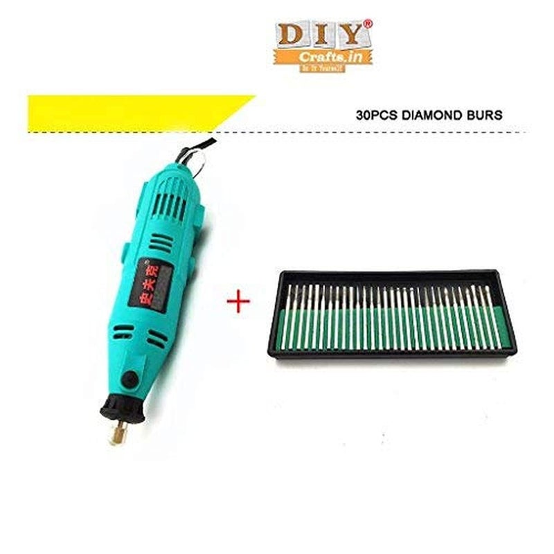 DIY Crafts Diy Crafts 11259 6935 Electric Rotary Tool Variable Speed Drill Grinder 30 Diamond Burr Tools, Multicolor  - Image 2