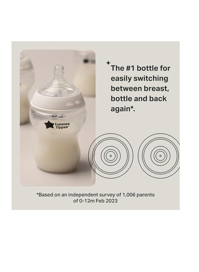 تومي تيبي يو كيه زجاجات أطفال أقرب إلى الطبيعة، زجاجات أطفال تشبه الصدر مع صمام مضاد للمغص، 5 أونصة، عدد واحد يتضمن مصاصة لحديثي الولادة - Image 2