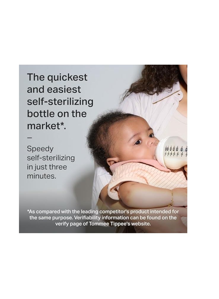 تومي تيبي يو كيه زجاجات أطفال أقرب إلى الطبيعة، زجاجات أطفال تشبه الصدر مع صمام مضاد للمغص، 5 أونصة، عدد واحد يتضمن مصاصة لحديثي الولادة - Image 3