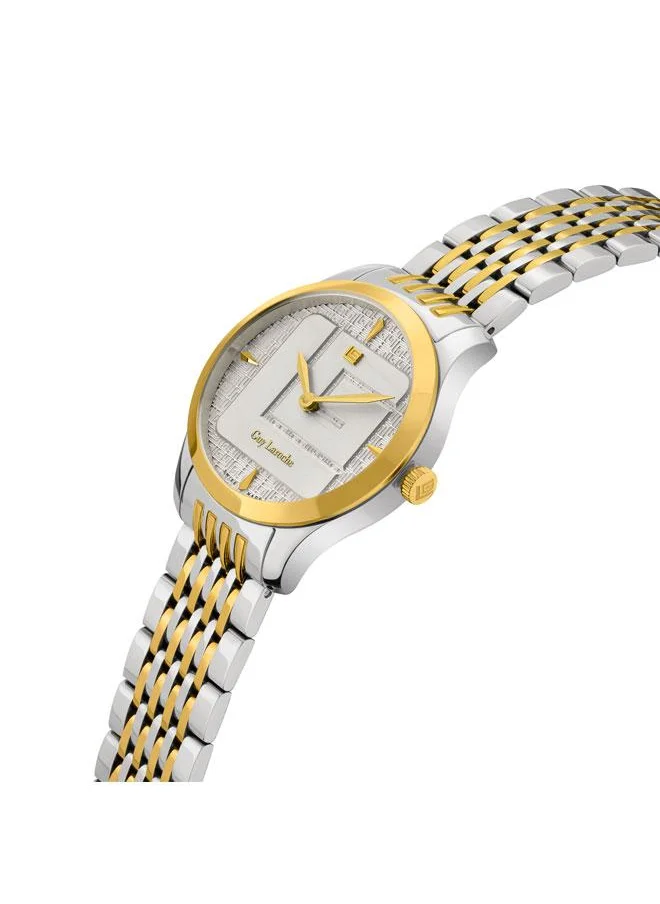 غاي لاروش Maxime 29mm Women's Analog Swiss Watch with Silver-Gold Stainless Steel Bracelet