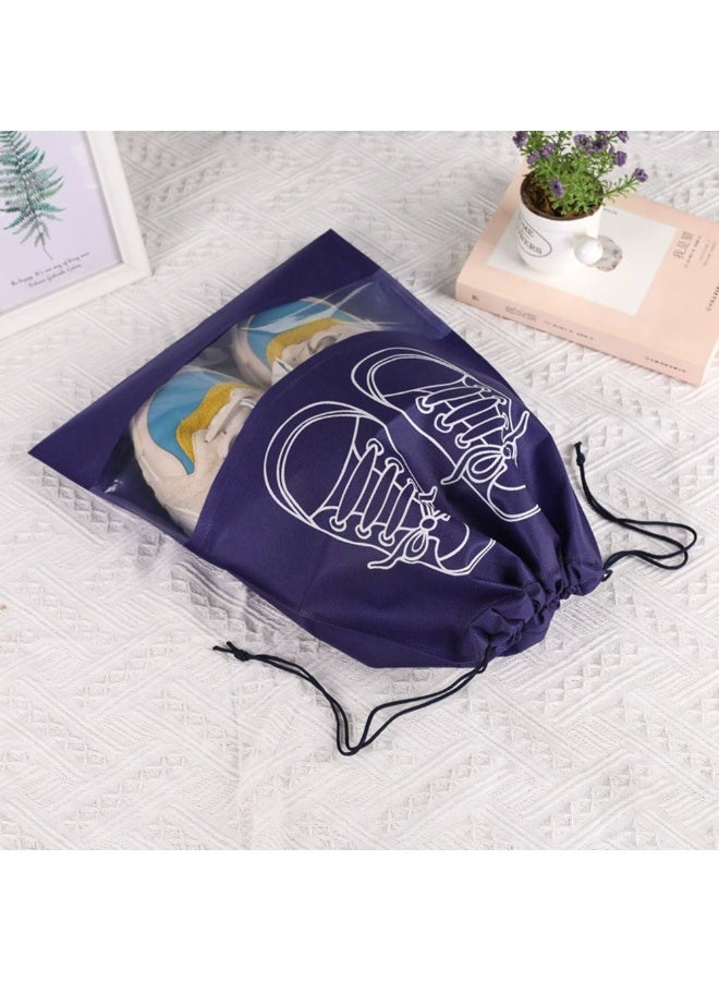 10pcs Travel Shoes Bag With Drawstring and Visual Window Portable Waterproof Luggage Packing Shoe Storage Organizer - Image 1