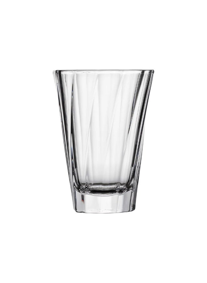 Loveramics Urban Glass Twisted Latte Glass 360ml Clear, Professional Heat-Resistant Specialty Coffee Glass