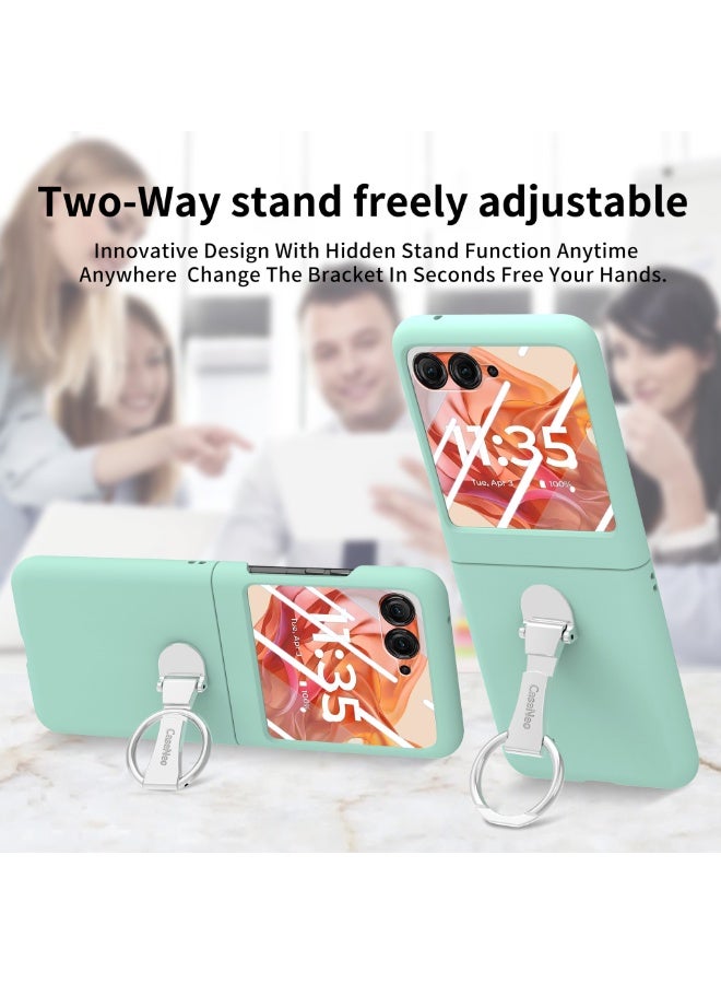 general Compatible with Motorola Razr 60 Ultra Case with Ring, with Electroplated Three-axis Ring Stand  Screen Protector,Slim Skin-feeling PC Protective Case for Moto Razr 60 Ultra - Image 2