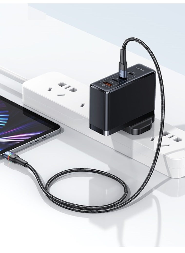 Usams - 100W GaN 4-Port Charger (UK) - High Power Fast Charging for Laptops, Tablets & Phones | Supports PD/QC, Apple & Android Fast Charging - Image 1