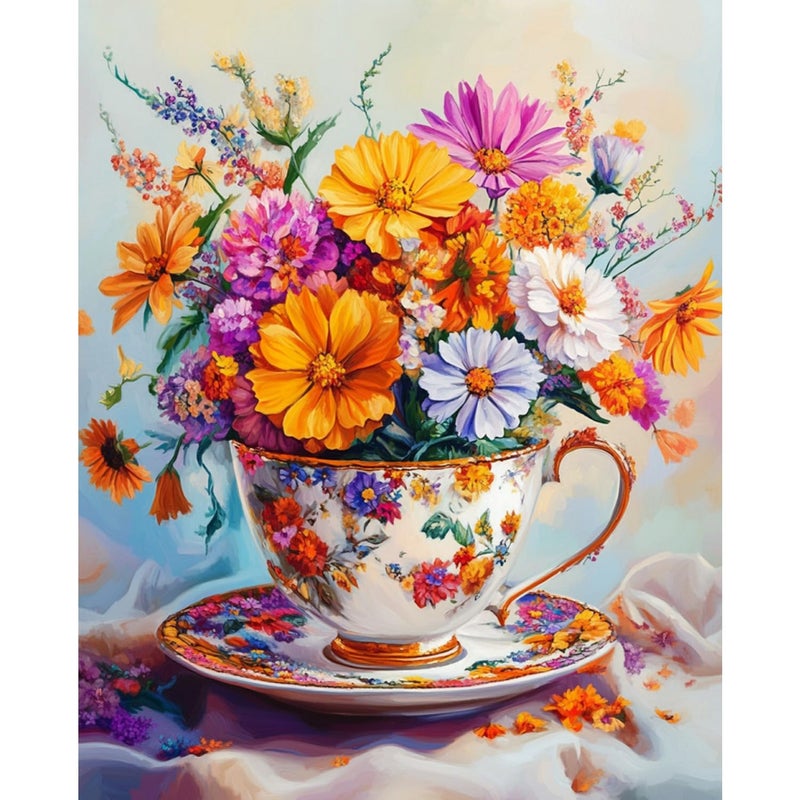 Banket Paint by Numbers Kit for Adults Beginner Flowers DIY Painting Kits for Adults Floral Easy Adult Paint by Number Kits on Canvas Color by Numbers for Gifts Home Wall Decor 16x20 Inch - Image 1