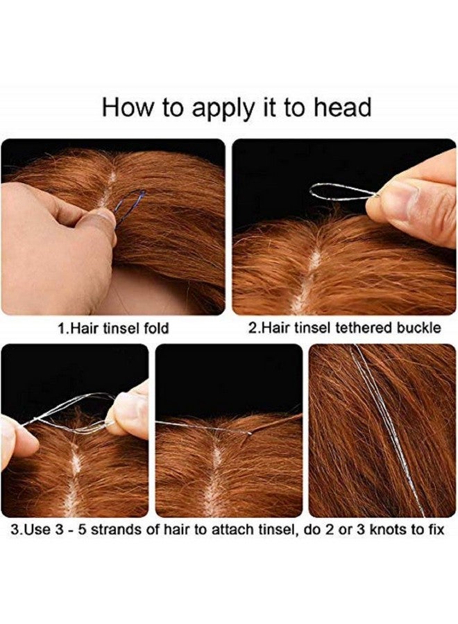 DANSEE Hair Tinsel 48 Inch long flash hair extension 750 Strands Silver - Image 5