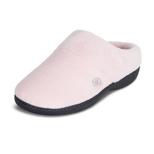 isotoner Women's Classic Clog Slippers with Memory Foam Comfort and Non-Slip Stability, Peony, 8-9 - Image 1