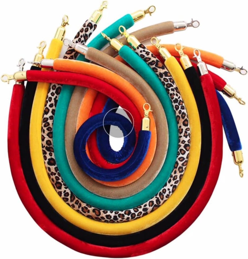 Velvet Rope Crowd Control Barrier, for Multicolor Multiple Sizes with Metal Hooks(Blue,7ft/215cm) - Image 4