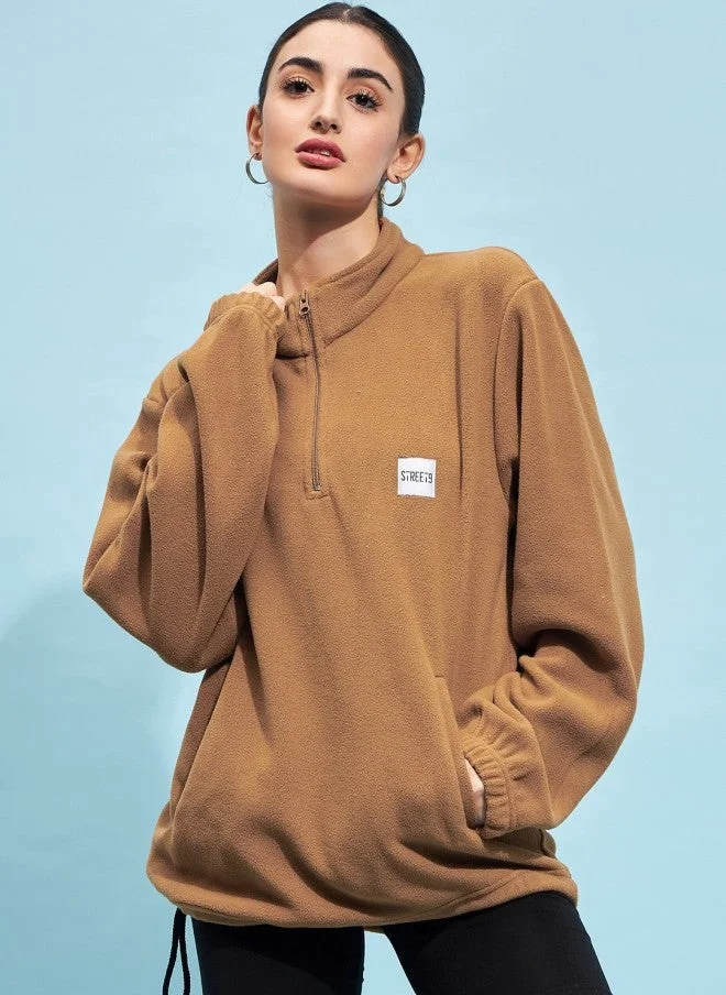 STREET 9 Brown Oversized Sweatshirt for Women